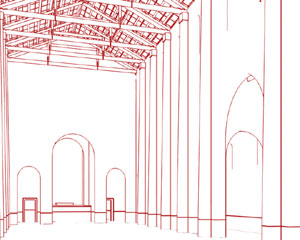 Riegel, rm. Basilika (Rekonstruktion Dr. Christian Dreier).Drahtgittermodell.