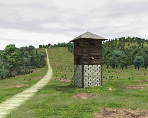 Hlzerner Limeswachtturm.