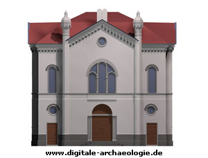 Viualisierung der Freiburger Synagoge, zerstrt in der Reichspogromnacht am 9./10. November 1938.