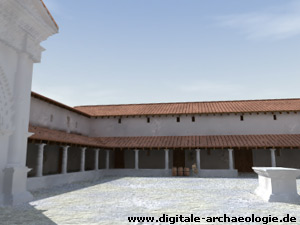 Neuss - Novaesium, Hof der Principia des Legionslagers.