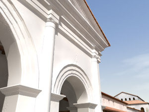 Neuss - Novaesium, Groma vor dem Stabsgebude.