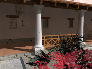 Neuss - Novaesium, Porticus im Hof des Valetudinariums (Krankenhaus).