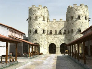 Neuss - Novaesium, Porta Principalis sinistra von innen (linkes Seitentor).