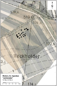 Entzerrtes Luftbild in verschiedenen Darstellungen.